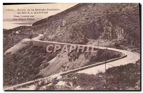 Cartes postales Route de la Grande Corniche de Nice a Menton