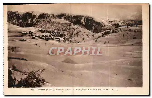 Cartes postales Beuil A M vue generale et la Piste de Ski