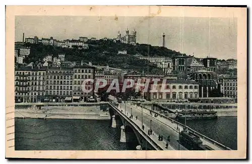 Cartes postales Lyon le Pont Tilsitt la Cathedrale St jean le coteau de Fourvriere