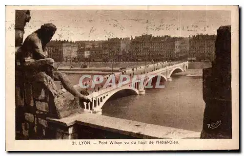 Ansichtskarte AK Lyon Pont Wilson vu du Haut de l'Hotel Dieu