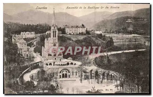 Cartes postales Lourdes Ensemble de la Basilique et du Rosaire