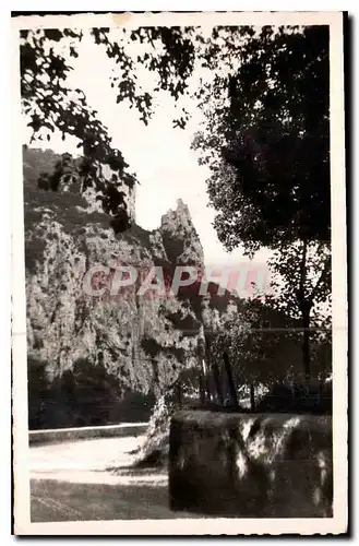 Ansichtskarte AK L'Ardeche Pittoresque Vallon pont d'Arc le Rocher Charlemagne vu de la Terrasse de l'Hotel Labro