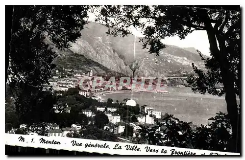 Cartes postales Menton vue generale la ville vers la Frontiere et l'Italie