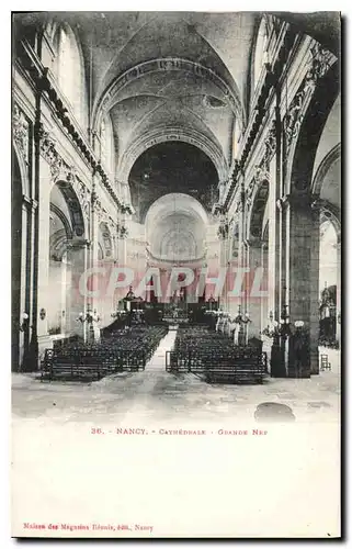 Cartes postales Nancy Cathedrale Grande Nef