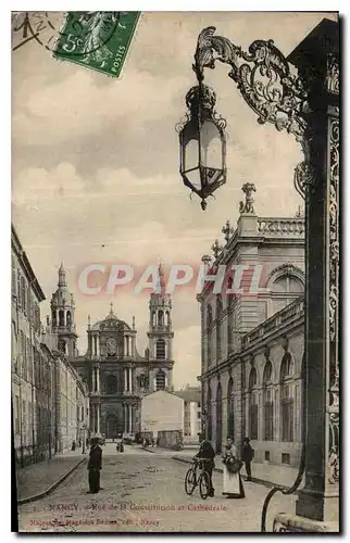 Cartes postales Nancy rue de la constitution est Cathedrale