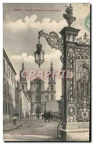 Cartes postales Nancy rue de la constitution est Cathedrale