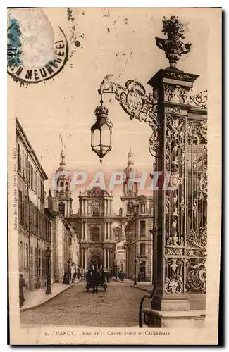 Cartes postales Nancy rue de la constitution est Cathedrale