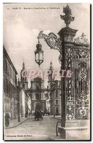 Cartes postales Nancy rue de la constitution est Cathedrale