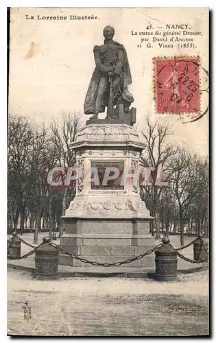 Cartes postales La Lorraine illustree Nancy le Statue du general Drouot par David d'Angers et G Viard 1855