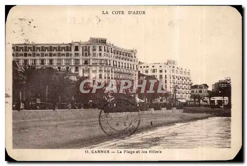 Cartes postales Cannes la Plage et les Hotels