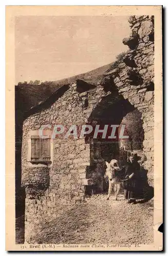 Cartes postales Breil A M ancienne route d'Italie porte feodale Ane Mule