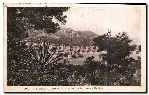 Cartes postales Monte Carlo vue prise des Jardins du Rocher