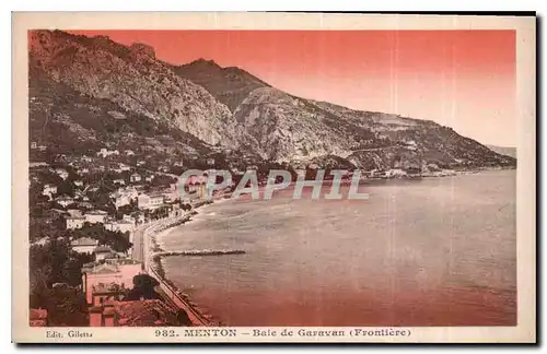 Cartes postales Menton Baie de Garavan Frontiere