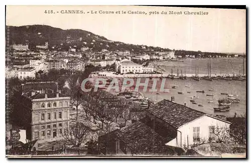 Ansichtskarte AK Cannes le Cours et le Casino pris du Mont Chevalier