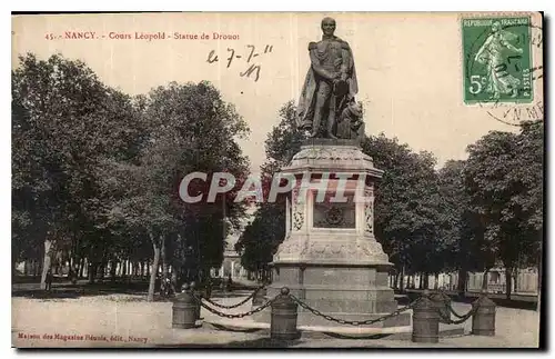 Cartes postales Nancy Cours Leopold Statue de Drouot