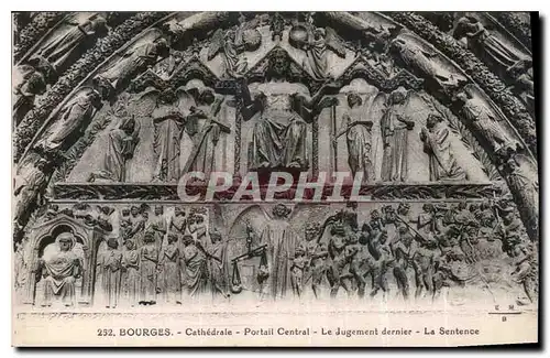 Cartes postales Bourges Cathedrale Portail Central le Jugement dernier la Sentence