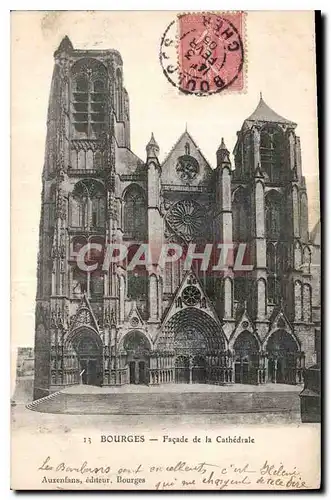 Ansichtskarte AK Bourges facade de la Cathedrale