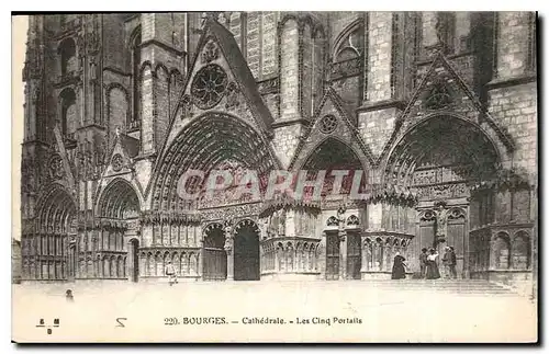 Cartes postales Bourges Cathedrale les Cinq Portails