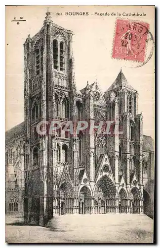 Cartes postales Bourges Facade de la Cathedrale