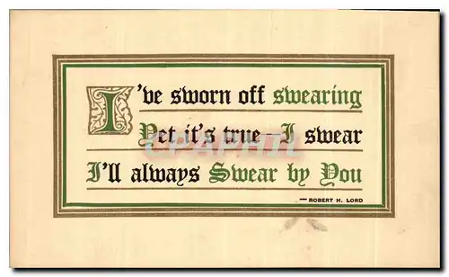 Cartes postales I've sworm off swearing