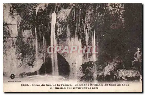 Ansichtskarte AK Ligne du Sud de la France Cascade petrifiante du Saut du Loup Excursion aux Environs de Nice