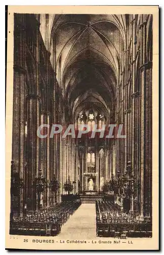 Ansichtskarte AK Bourges La Cathedrale La Grande Nef