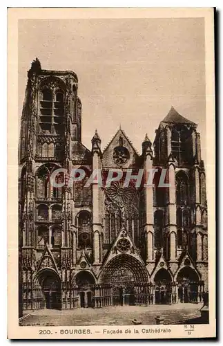 Cartes postales Bourges Facade de la Cathedrale