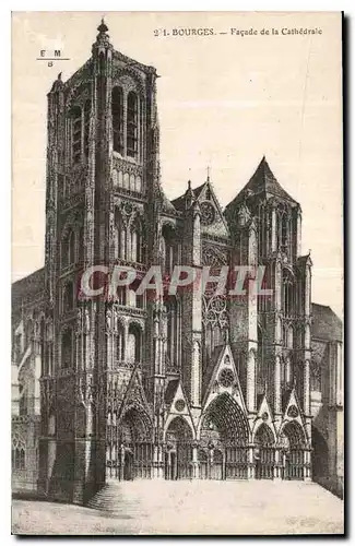 Cartes postales Bourges Facade de la Cathedrale