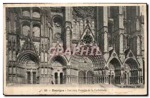 Ansichtskarte AK Bourges Les Cinq Portails de la Cathedrale