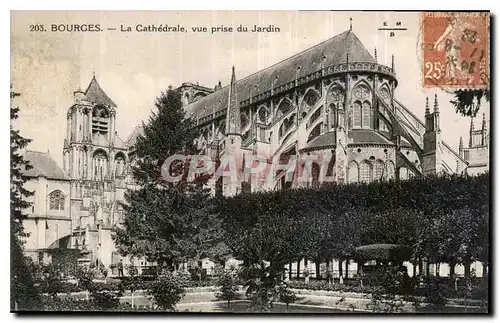 Cartes postales Bourges La Cathedrale vue prise du Jardin