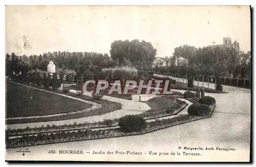 Cartes postales Bourges Jardin des Pres Fichaux vue prise de la Terrasse