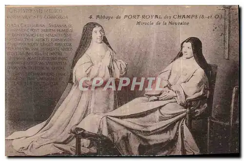 Cartes postales Abbaye de Port Royal des Champs S et O miracle de la Neuvaine