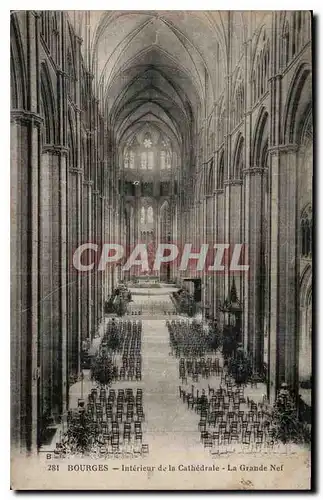 Ansichtskarte AK Bourges interieur de la Cathedrale la grande nef