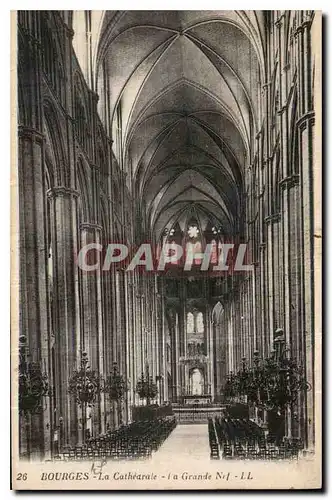 Ansichtskarte AK Bourges la Cathedrale la Grande Nef