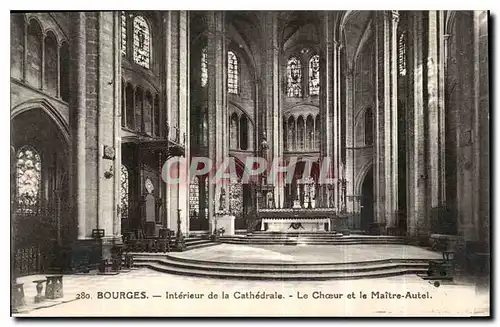 Cartes postales Bourges interieur de la Cathedrale le Choeur et le Maitre Autel
