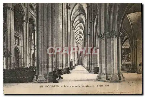 Cartes postales Bourges Interieur de la Cathedrale Basse Nef