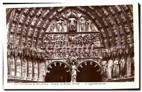 Cartes postales Cathedrale de Bourges Tympan du Portail Central le Jugement dernier