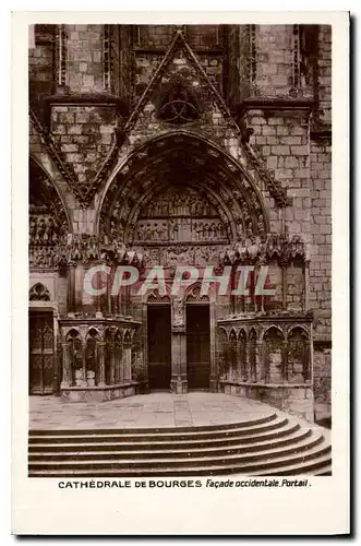 Ansichtskarte AK Cathedrale de Bourges facade occidentale portail