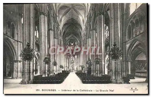 Ansichtskarte AK Bourges interieur de la Cathedrale la grande Nef