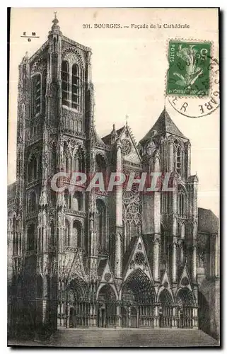 Ansichtskarte AK Bourges Facade de la Cathedrale