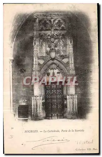 Cartes postales Bourges La Cathedrale Porte de la Sacristie