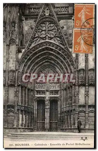 Ansichtskarte AK Bourges Cathedrale Ensemble du Portail St Guillaume