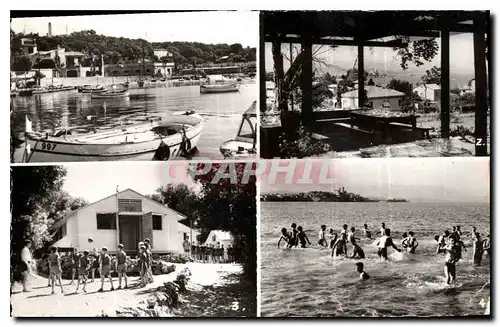 Cartes postales Colonie de Vacances S. N. C. F. Antibes La Salis A M Le port et la Colonie Le bungalow Le refeet