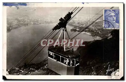 Ansichtskarte AK Annecy Hte Savoie Teleferique de Veyrier du Lac au fond la baie d'Annecy