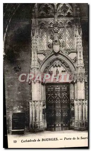 Cartes postales Cathedrale de Bourges Porte de la Sacrestei