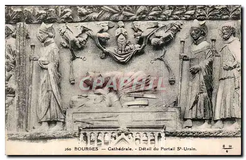 Cartes postales Bourges Cathedrale Detail du Portail St Ursin