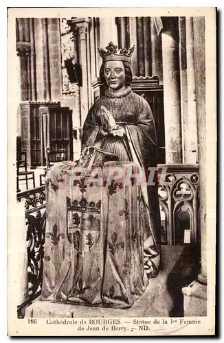 Ansichtskarte AK Cathedrale de Bourges Statue de la I ere Femme de Jean de Berry