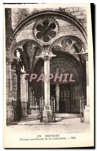 Ansichtskarte AK Bourges Portail meridional de la Cathedrale