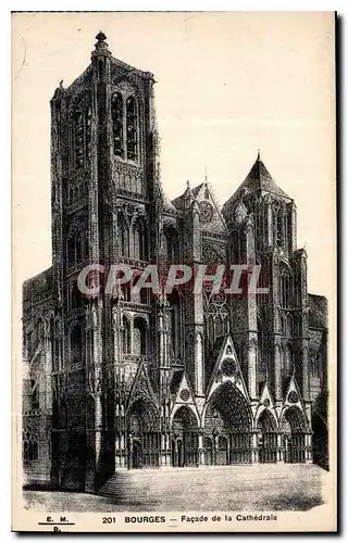 Cartes postales Bourges Facade de la Cathedrale