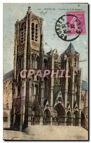 Cartes postales Bourges Facade de la cathedrale